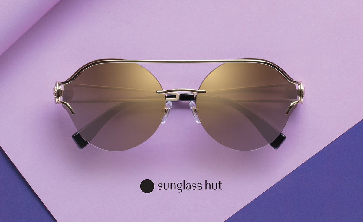 advertising photo of sunglasses for sunglass hut