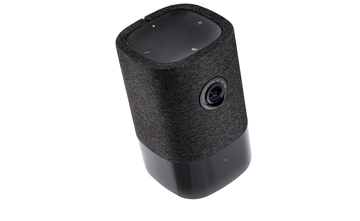 product photo of wireless speaker with camera